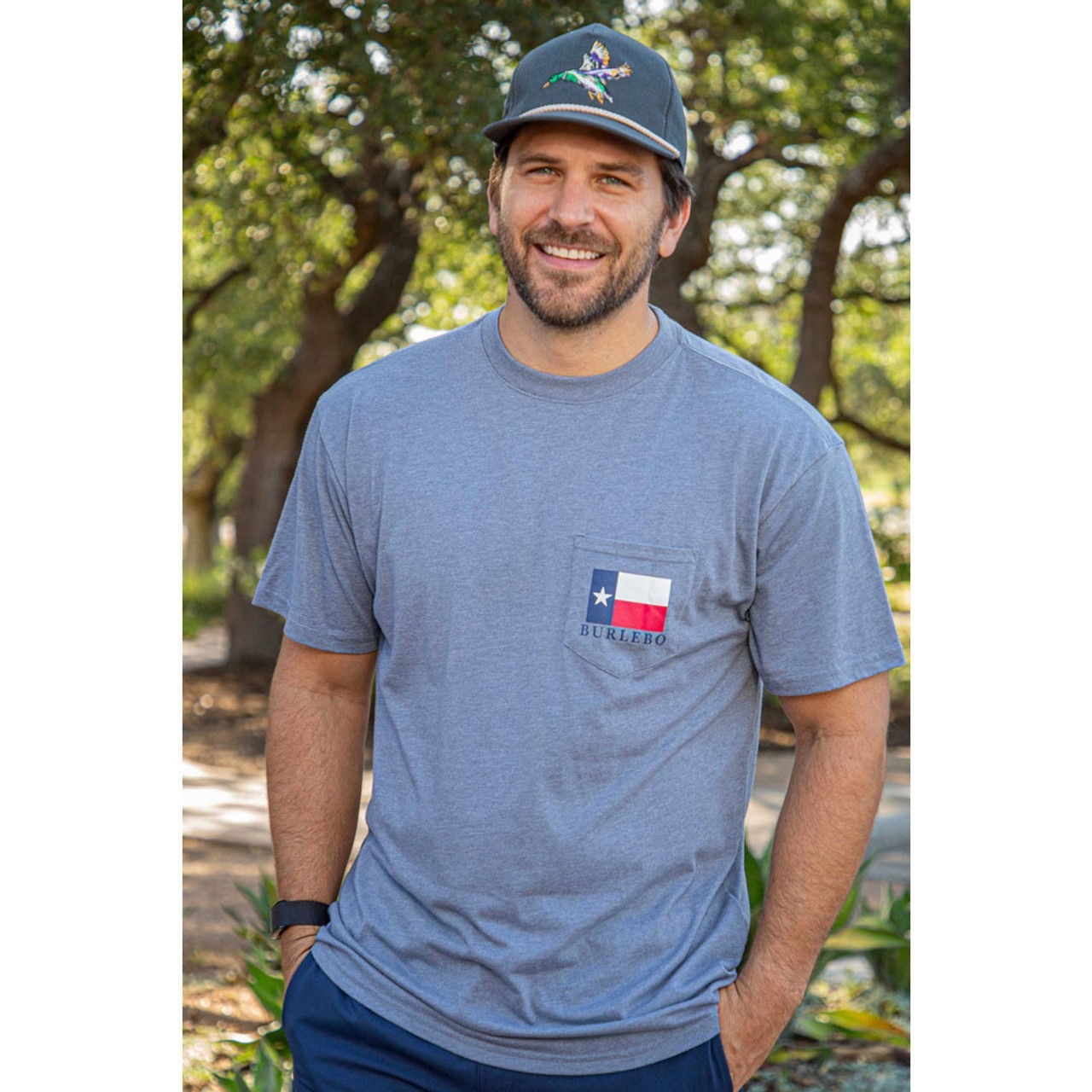 Burlebo Make America Like Texas Tee Men’s Heather Gray Short Sleeve Graphic XL