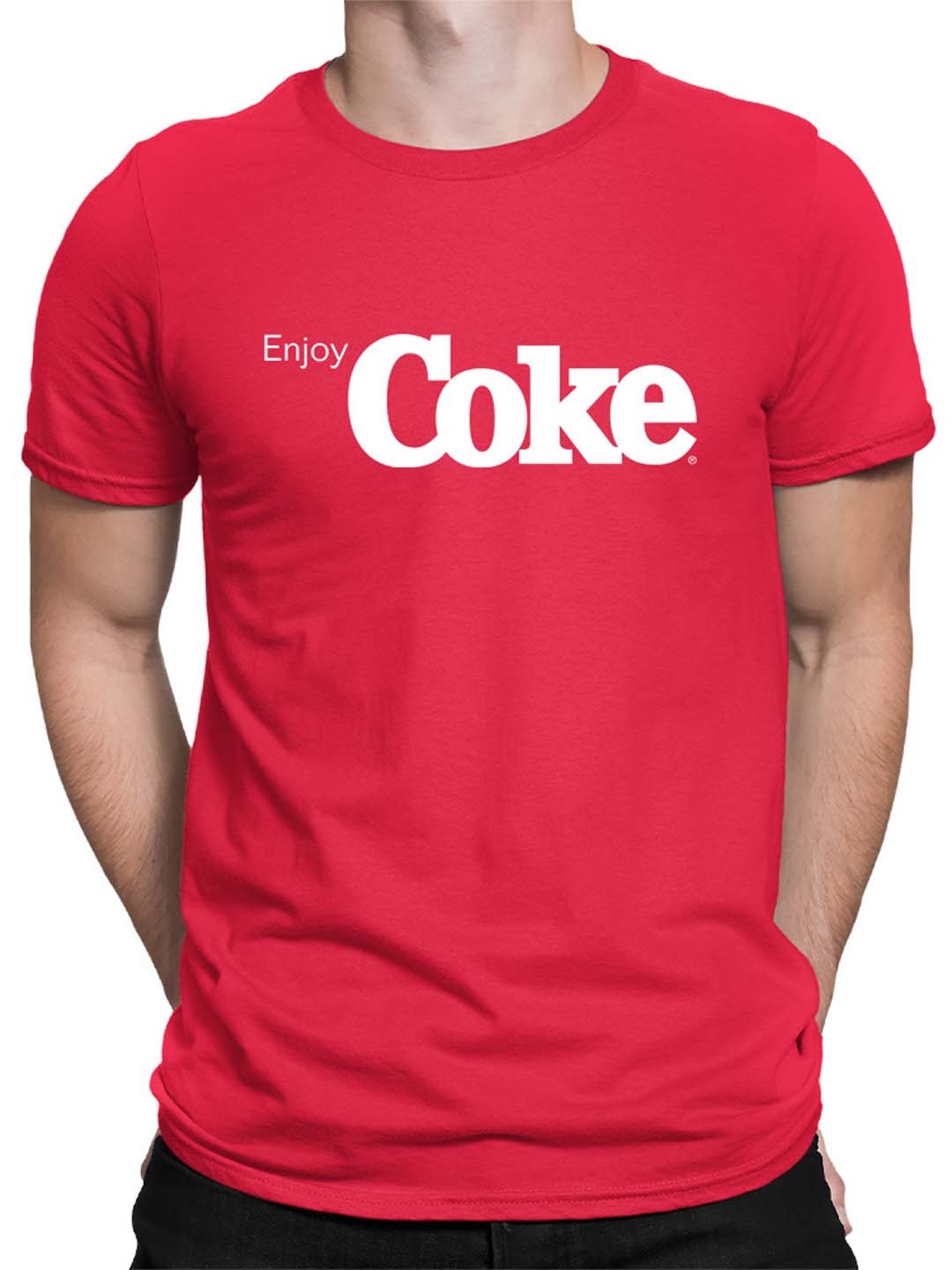 Officially Licensed Coca-Cola Enjoy Coke Minimalist Classic Logo Men’s T-shirt