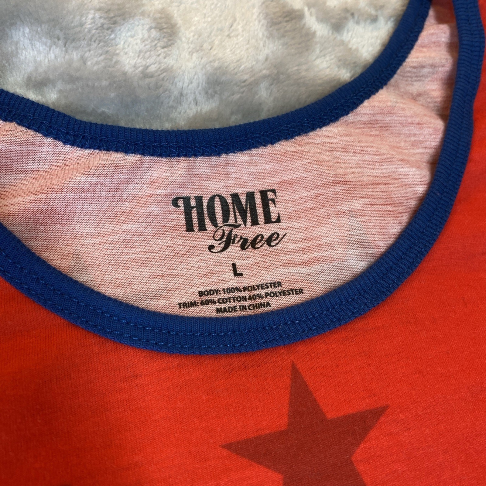 Home Free Tank Top Mens Large Red California Bald Eagle Patriotic Stars 1776