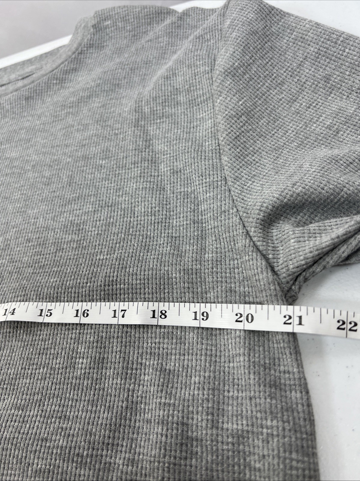 NWT Linea Uomo Gray Waffle Knit Thermal Crew Neck Size XL