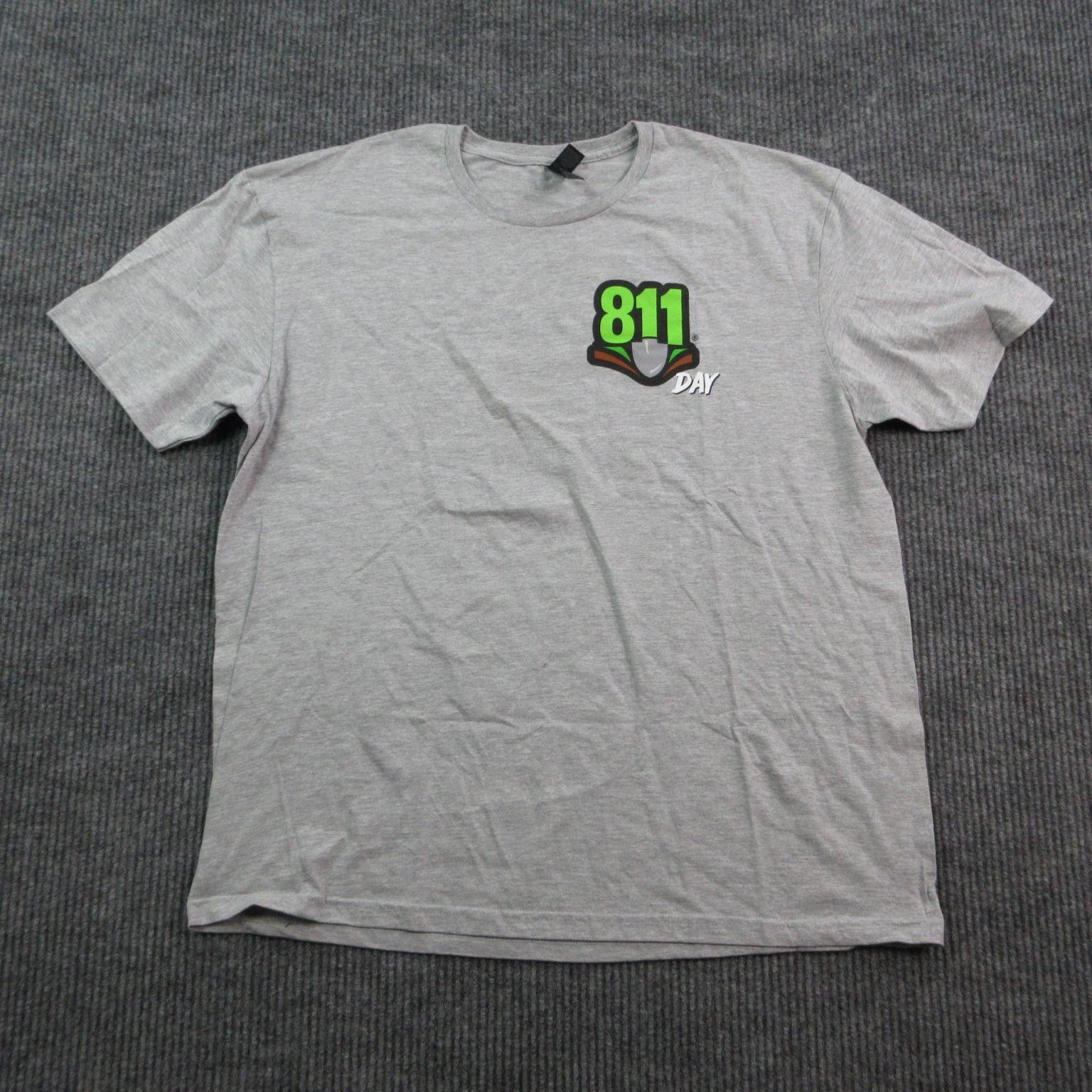811 Day Texas Shirt Mens XL Gray Graphic Short Sleeve Tee Cotton Poly NWOT
