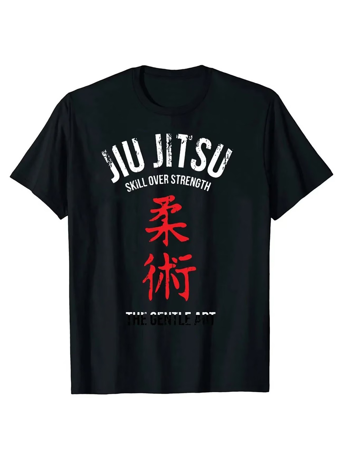 Men’S Jiu Jitsu Graphic T-Shirt, 100% Cotton, Casual Crew Neck, Slight Stretch,