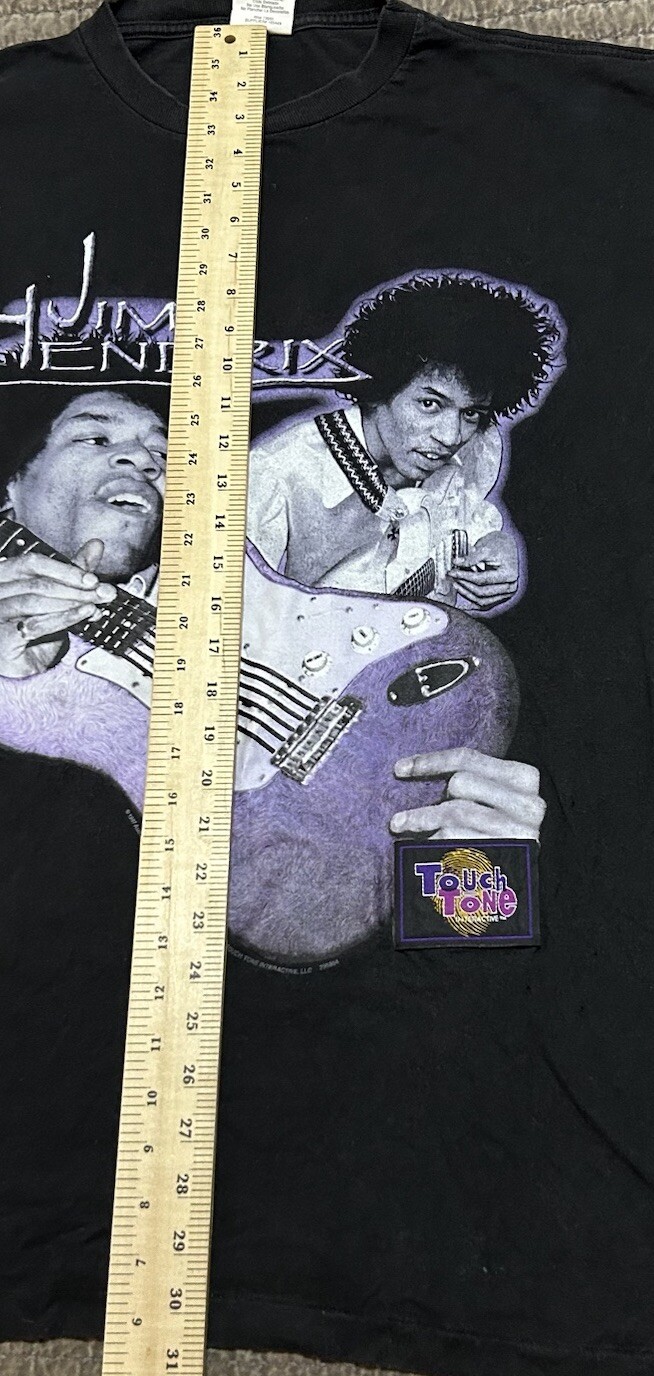 Vtg 90s Jimi Hendrix T-shirt Touch Tunes Size XL Purple Black Wild Oats USA Tee