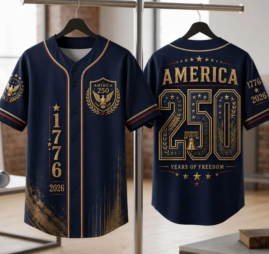 USA 250th Anniversary Baseball Jersey 1776-2026 Patriotic Liberty Bell Shirt
