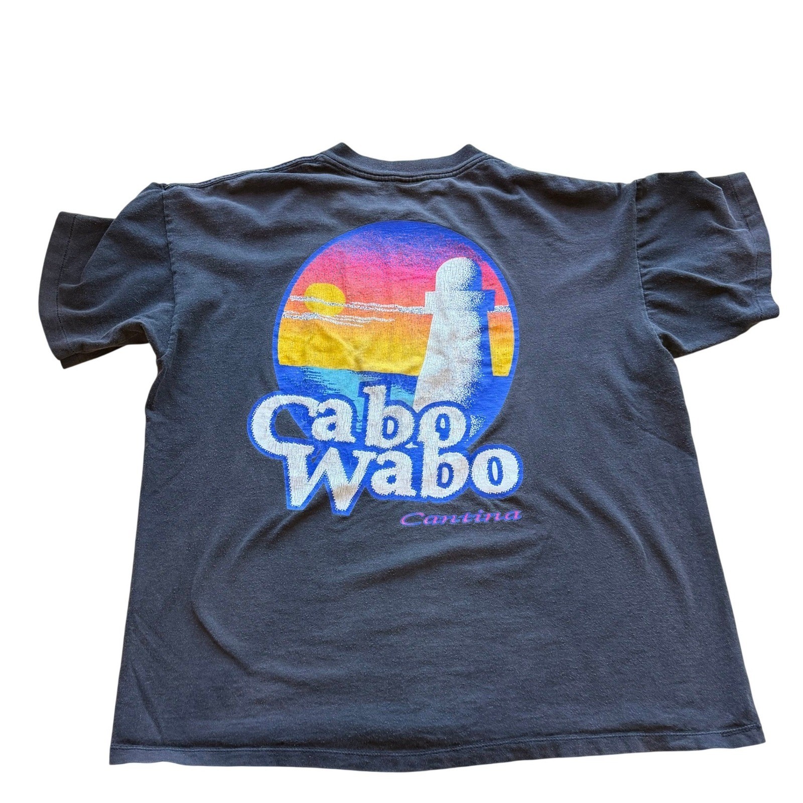 Vintage Wild Oats Men Cabo Wabo Cantina T-Shirt XL Black Vintage Style Cotton