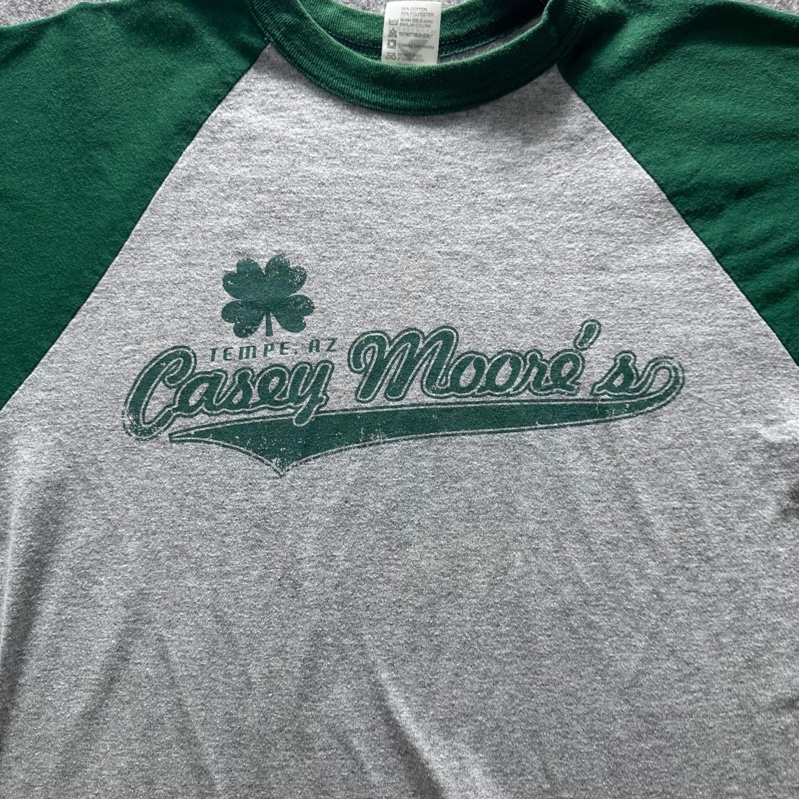 Casey Moore’s Shirt Mens L Augusta Sportswear Gray Raglan 3/4 Sleeve Tempe AZ