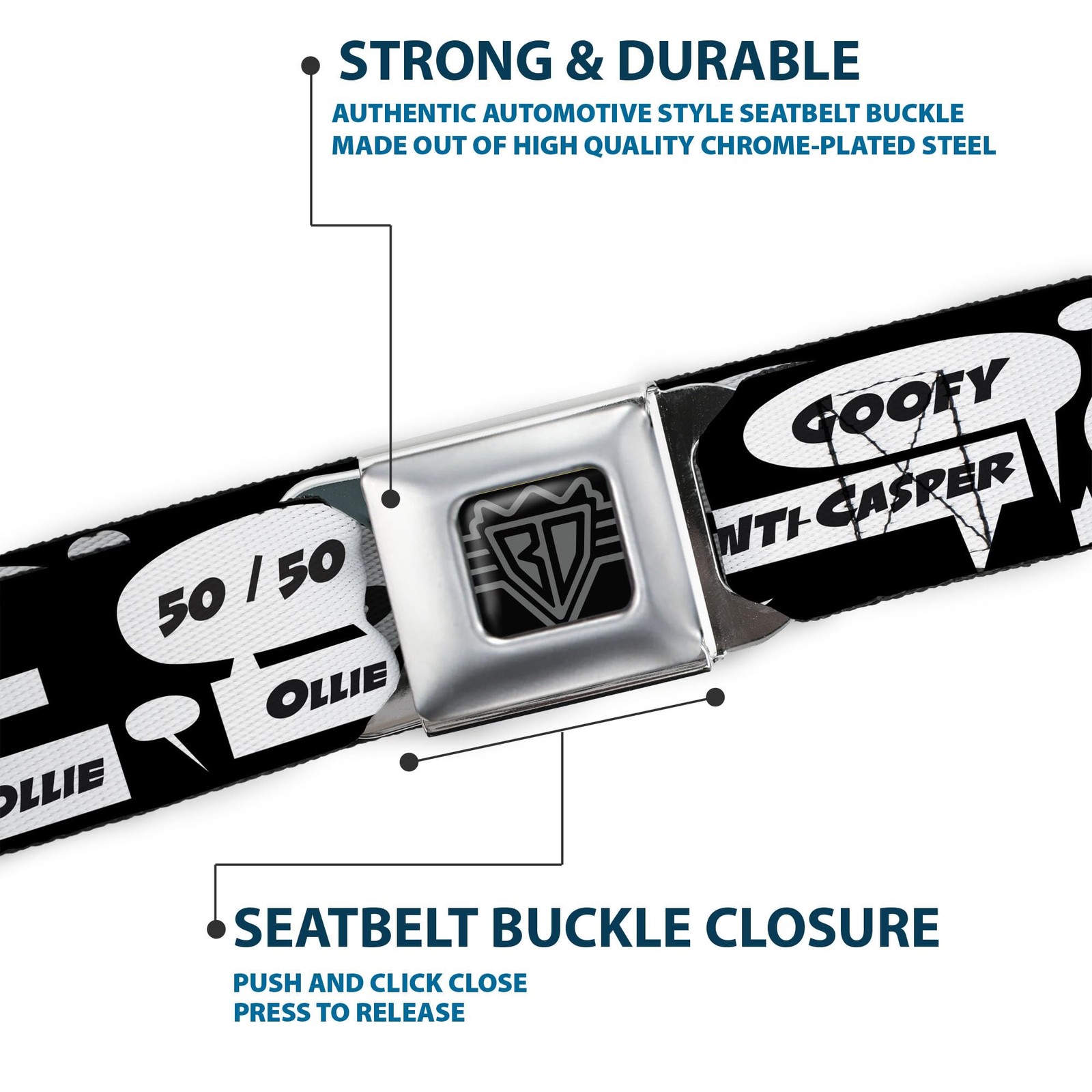 Seatbelt Belt – Skater Bubbles – 1.0″ Wide – 20-36 Inches in Length