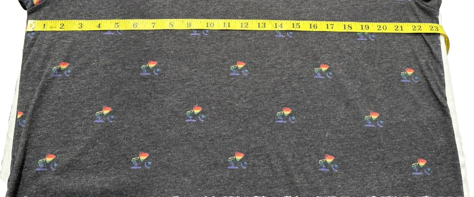 Disney Pixar Pride Collection Gray Cotton Poly Short-Sleeve Rainbow Lamp Mens L