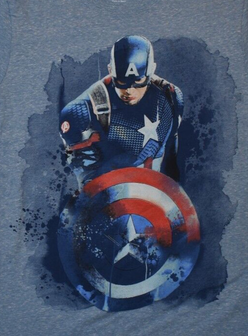 Marvel Civil War Mens Captain America Blue Shirt New S