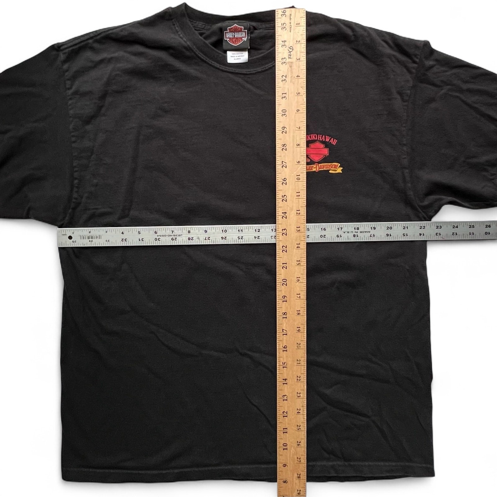 Y2K Pacific Harley Davidson Waikiki Hawaii Fire Sunset Biker Motorcycle Tee XL