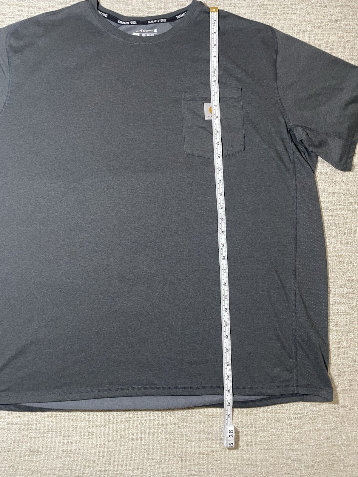Carhartt Force T-Shirt Men’s 2XL Gray Relaxed Fit Pocket Tee Durable Performance