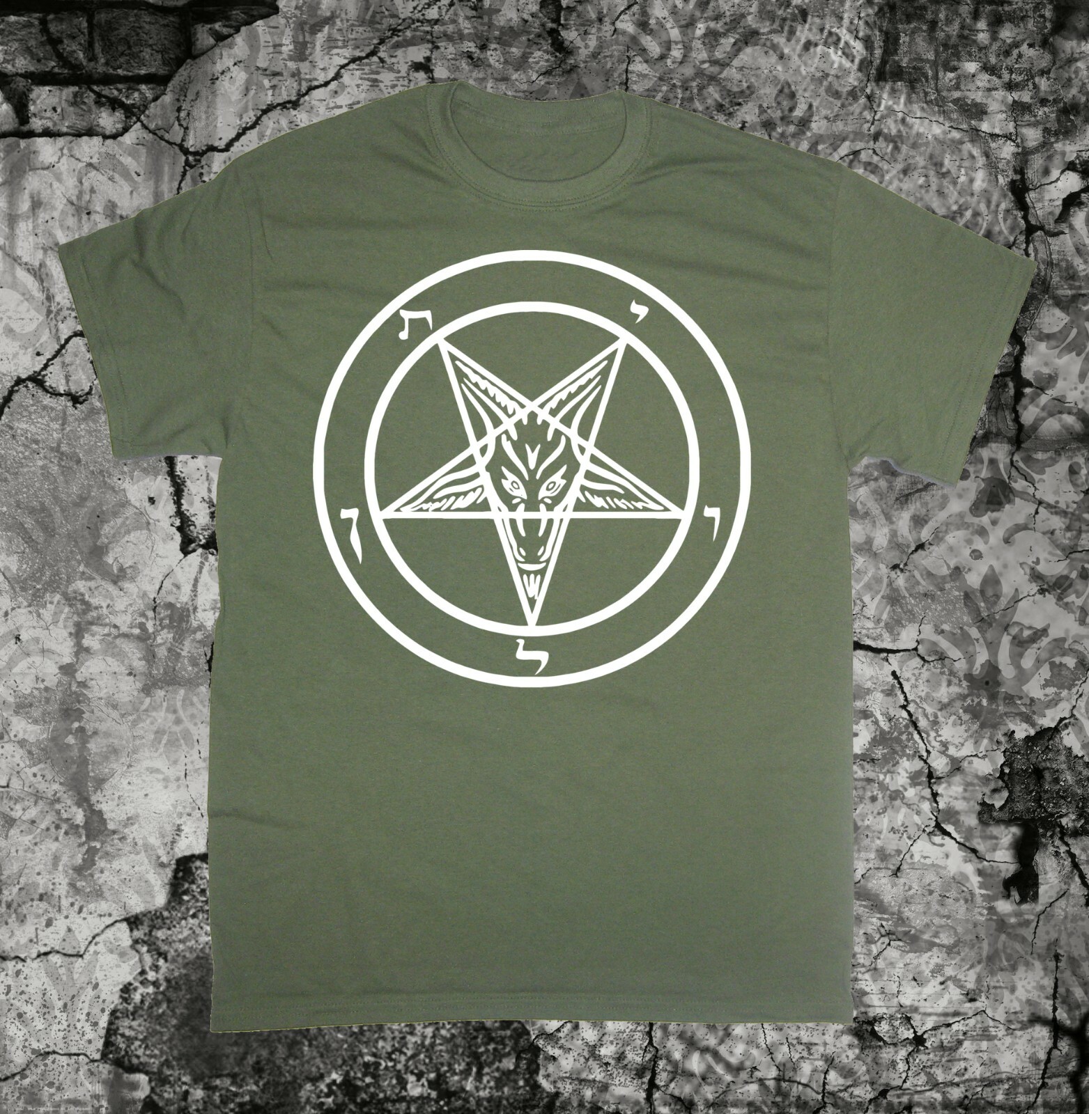 Pentagram Shirt – Punk Occult Gothic Satan Metal Baphomet Satanic Skull Skeleton