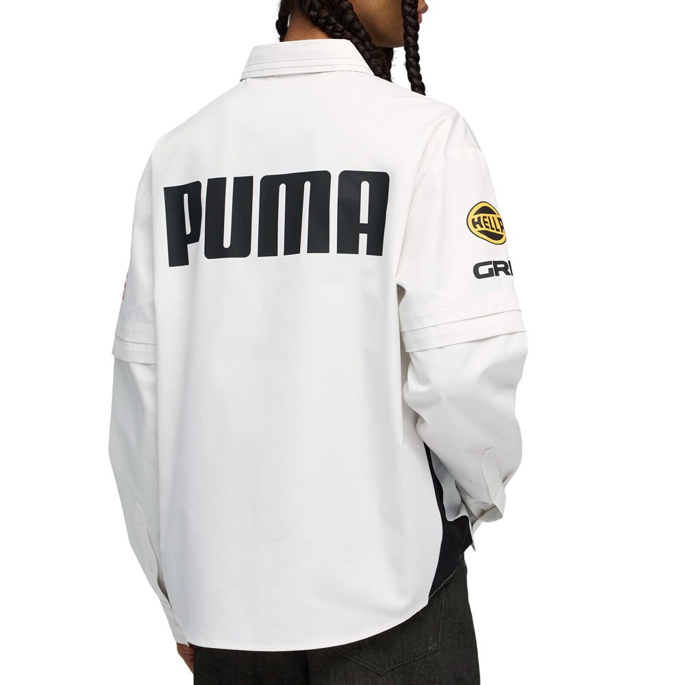 PUMA Asap Rocky X Layered Pit Graphic Collared Long Sleeve Button Up Mens Size
