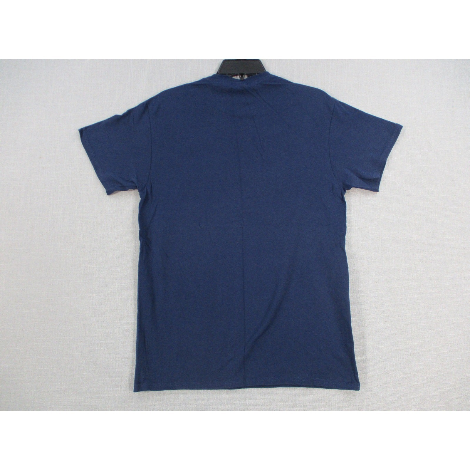 Gildan Mens Navy Blue Graphic Tee Slightly Used Good Condition Novelty T-Shirt L