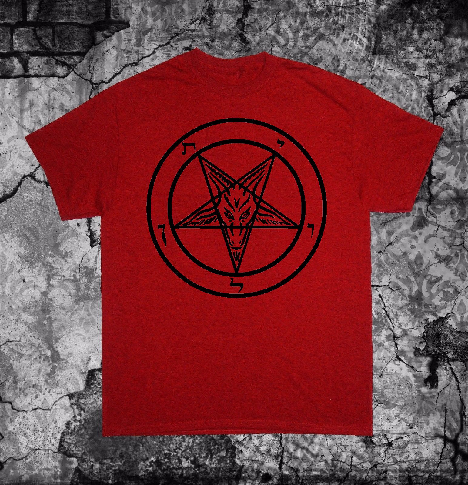 Pentagram Shirt – Punk Occult Gothic Satan Metal Baphomet Satanic Skull Skeleton