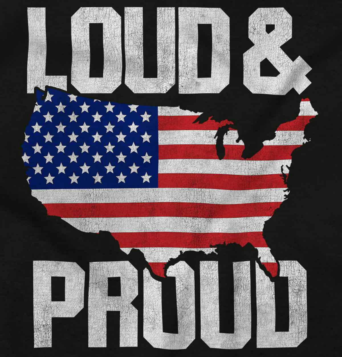 Loud And Proud America USA Made In The USA Adult Short Sleeve Crewneck Tee