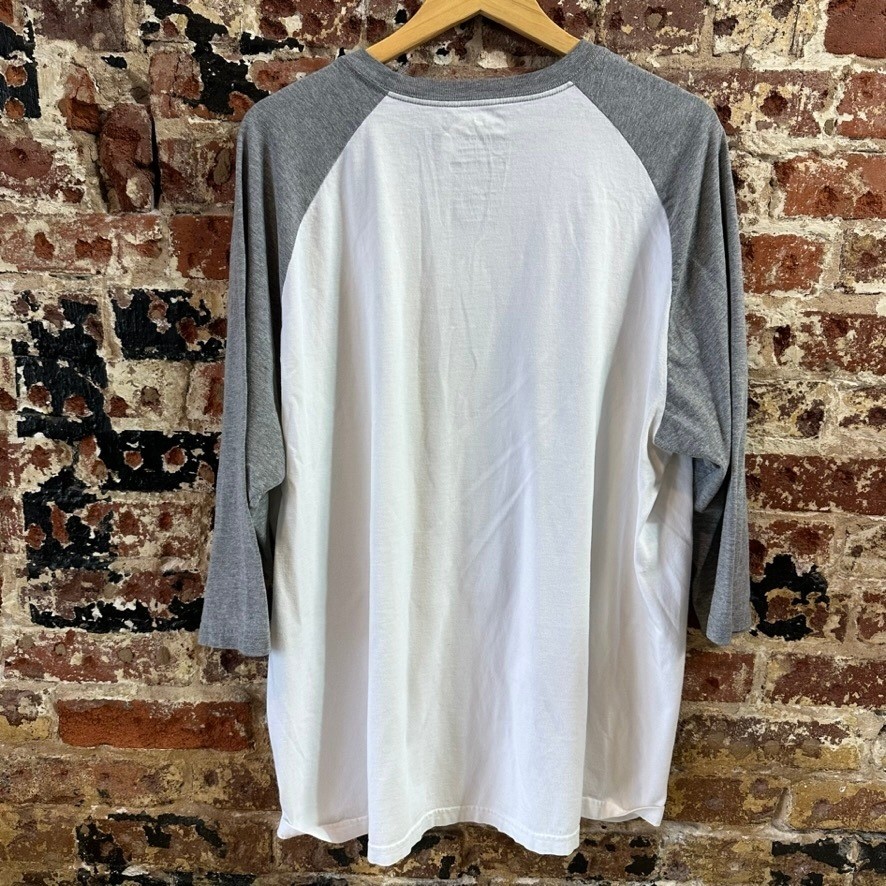 Nike Just Do it Gray White 3/4 Sleeve Baseball T-Shirt Graphic Mens 2XL