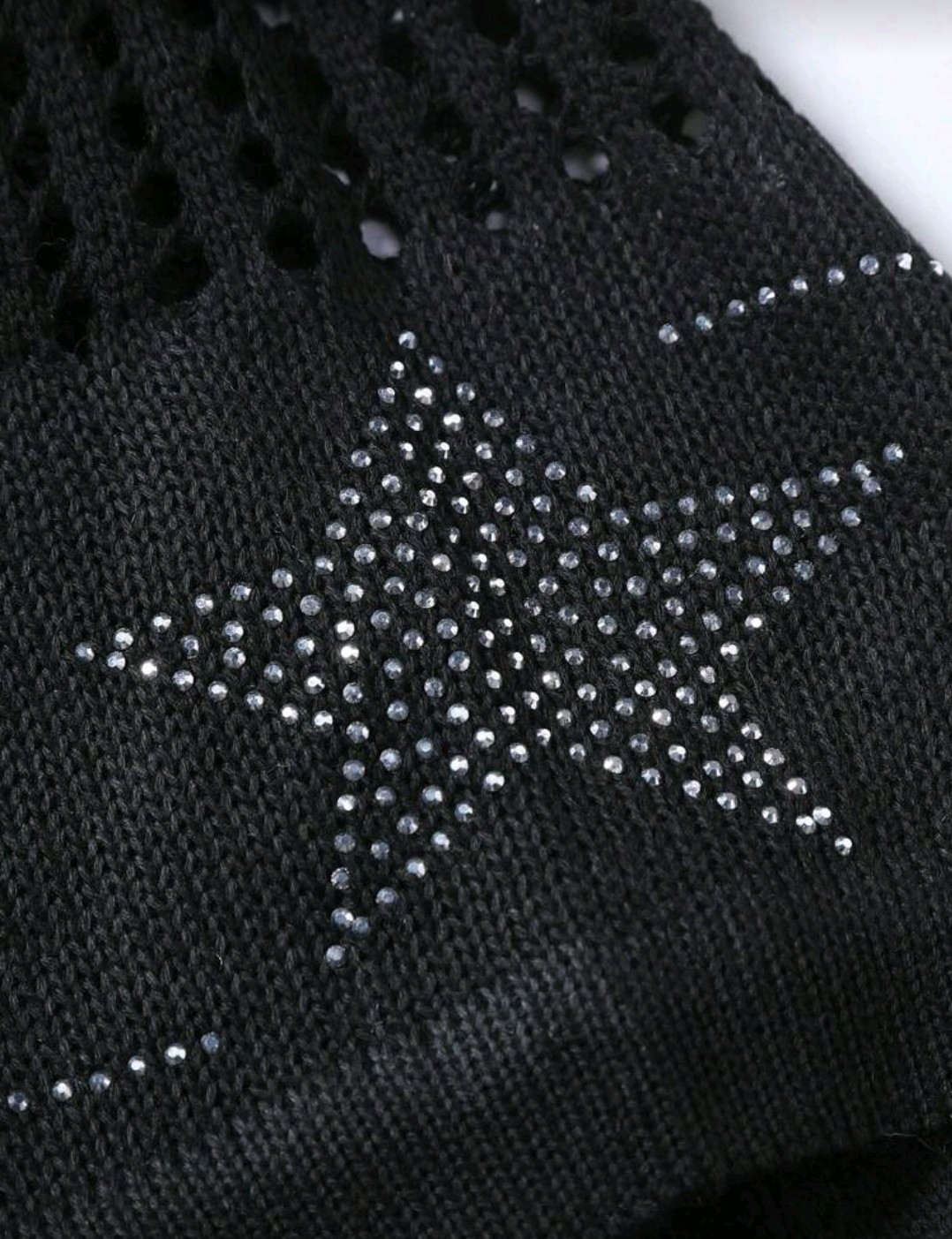 New Men Luxury Diamond Rhinestones Fashion Black Knitted T-Shirt High Quality