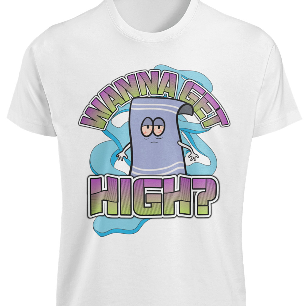 Wanna Get High Towelie T-SHIRT Funny South Park Joke Tegridy Farms Best Gift TEE
