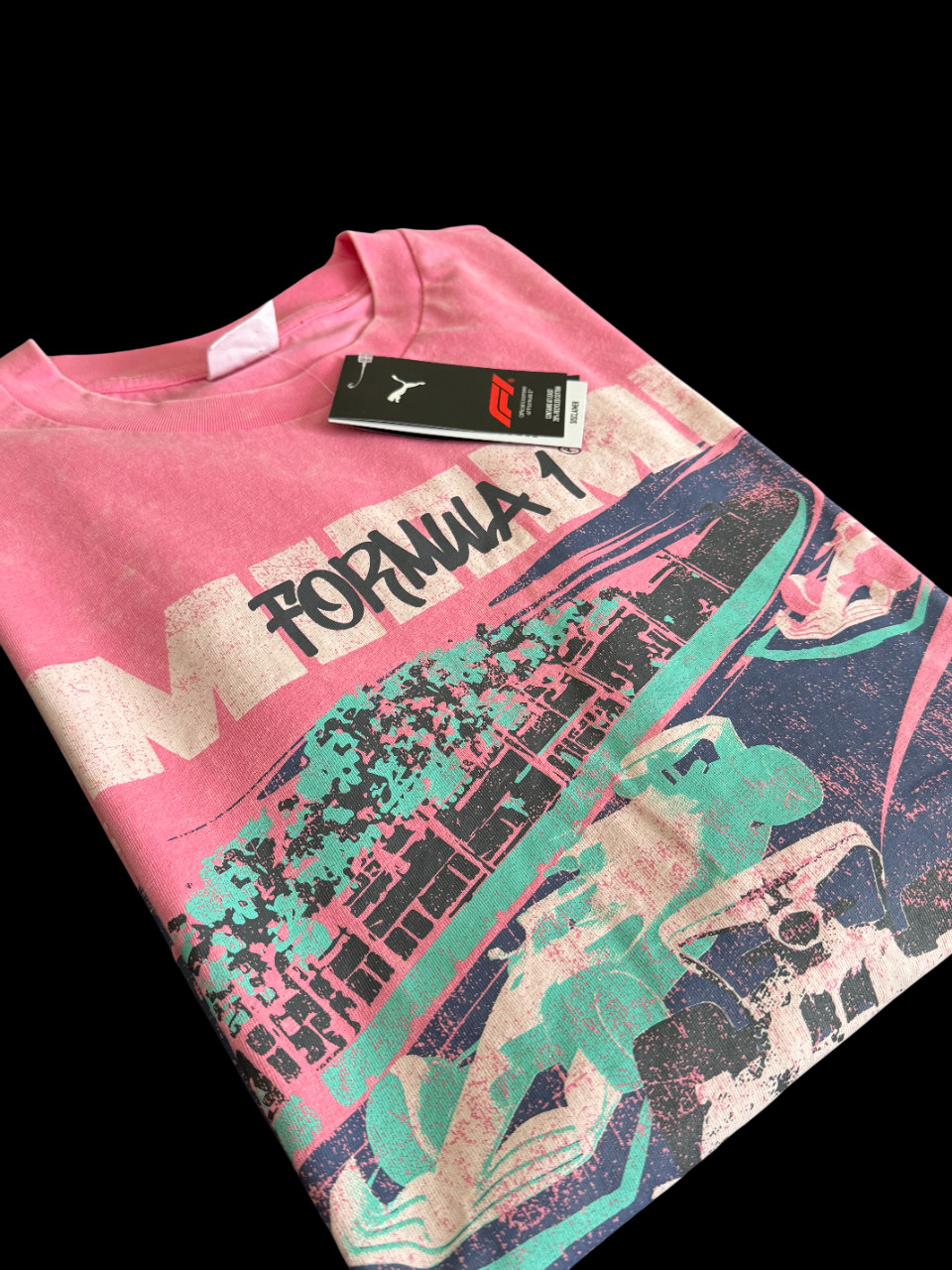 Puma Formula 1 Miami Men’s Sz XL Motorsport Pink Graphic T-Shirt New $45