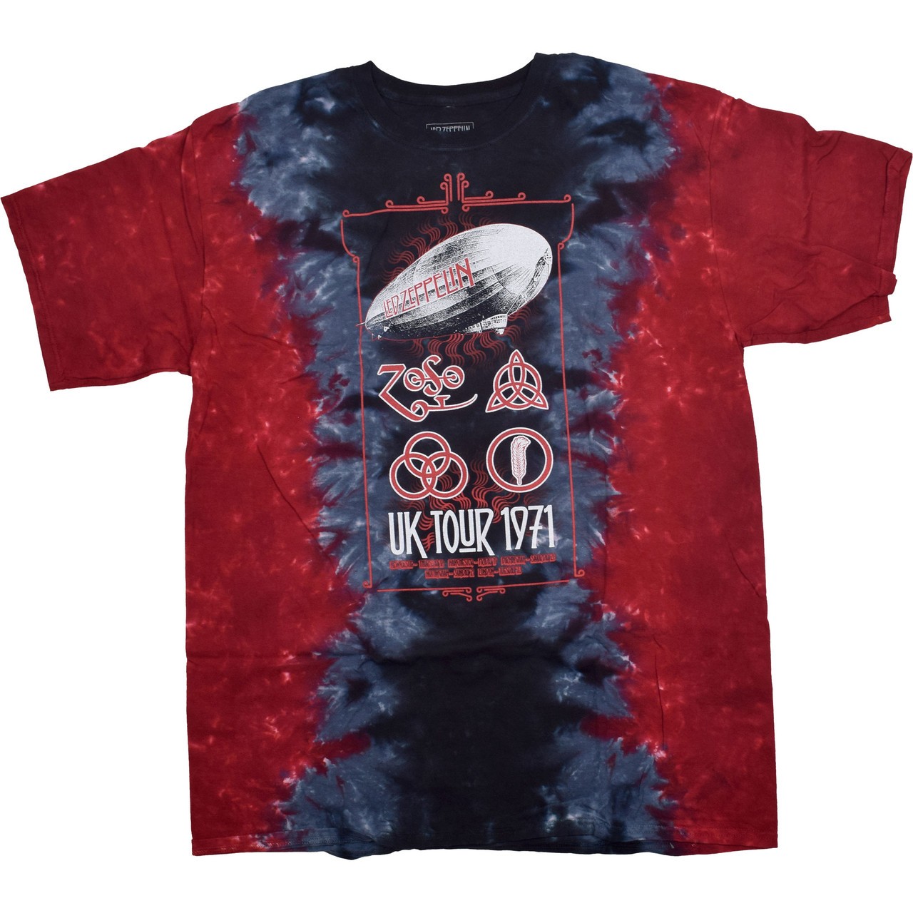 Led Zeppelin UK Tour 71 Clearance Tie-Dye T-Shirt Liquid Blue
