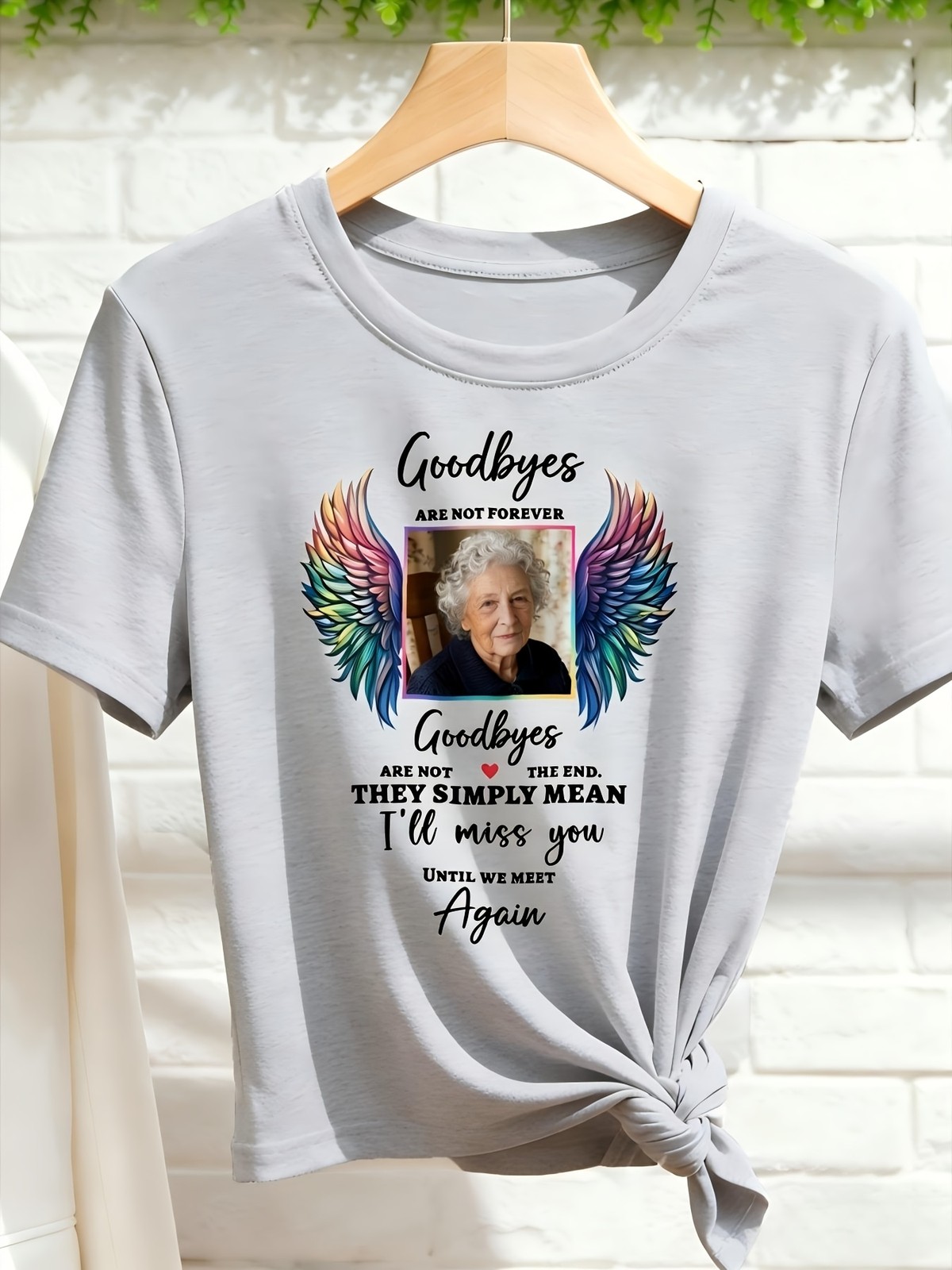 Customizable Personalized Round-neck T-shirt Tops Tee for Eternal Remembrance↗