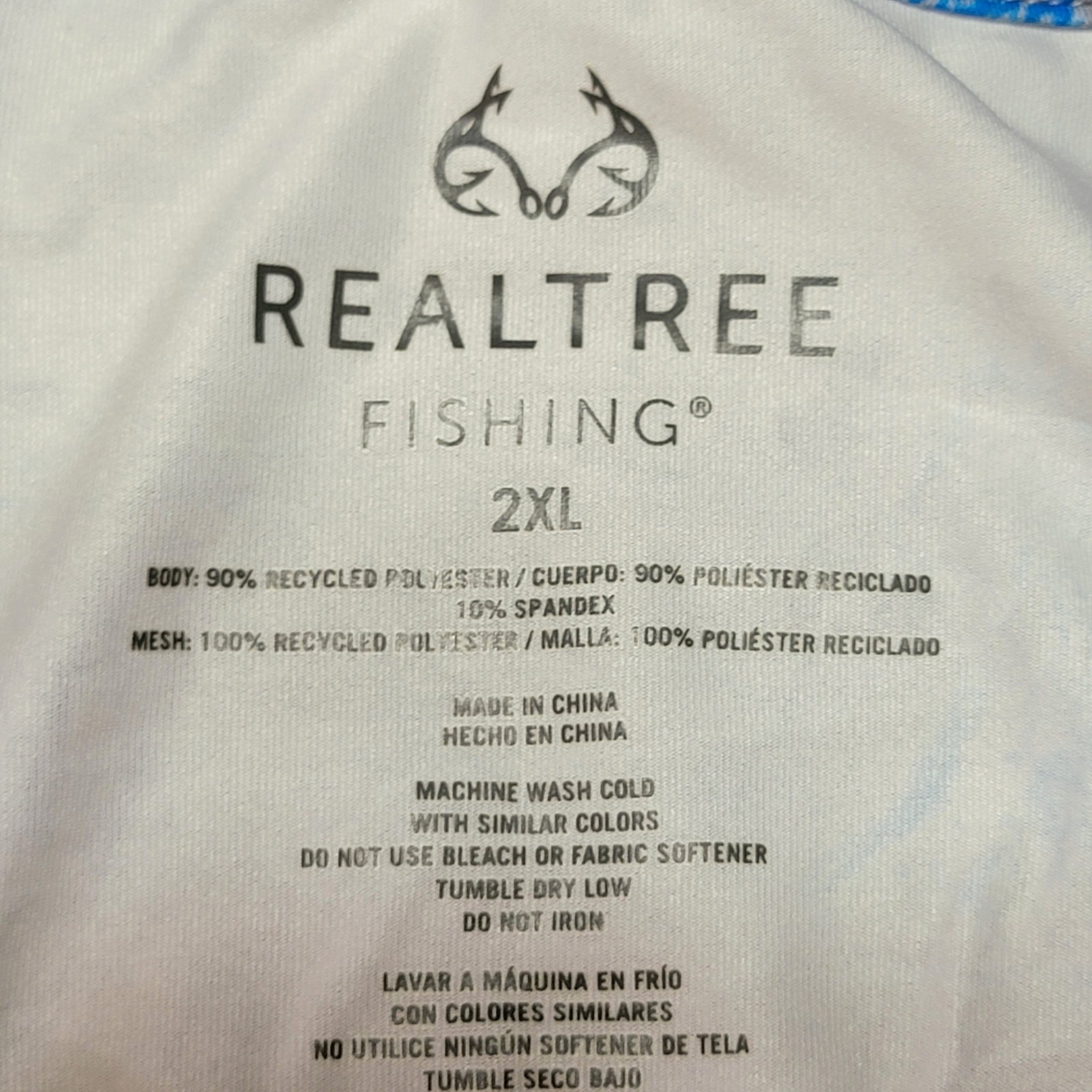 Realtree Fishing LS UPF30 Flex Fabric Grey Shirt – Size 2XL (50-52) NWT