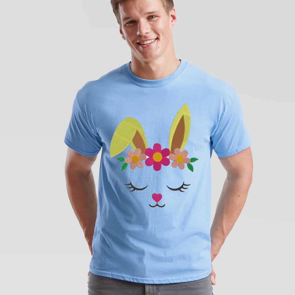 Cute Easter Bunny Face Unisex Tshirt Spring Holiday Apparel