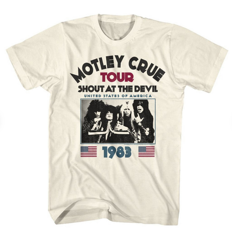 Motley Crue SATD83 Natural Adult T-Shirt