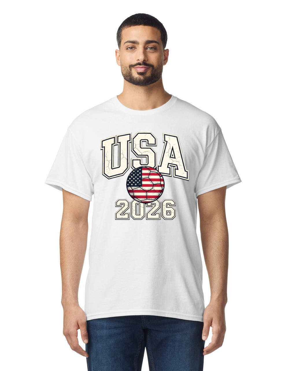 USA Cotton Soccer Fan T-Shirt World Cup 2026 Football Supporter Tee