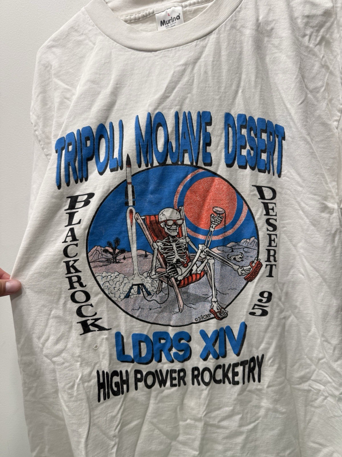 Vintage 1995 LDRS XIV Rocketry T Shirt L Murina Tripoli Black Rock Desert Space