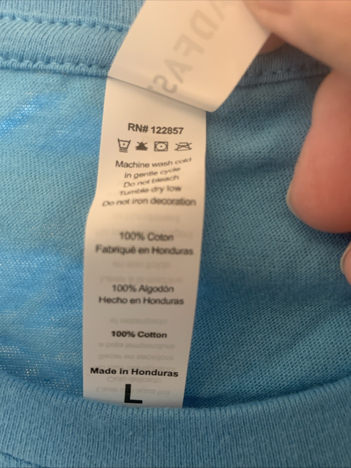 Mens Epic Threadfast Light Blue Large Crew Neck Short Sleeve Cotton T-shirt – L
