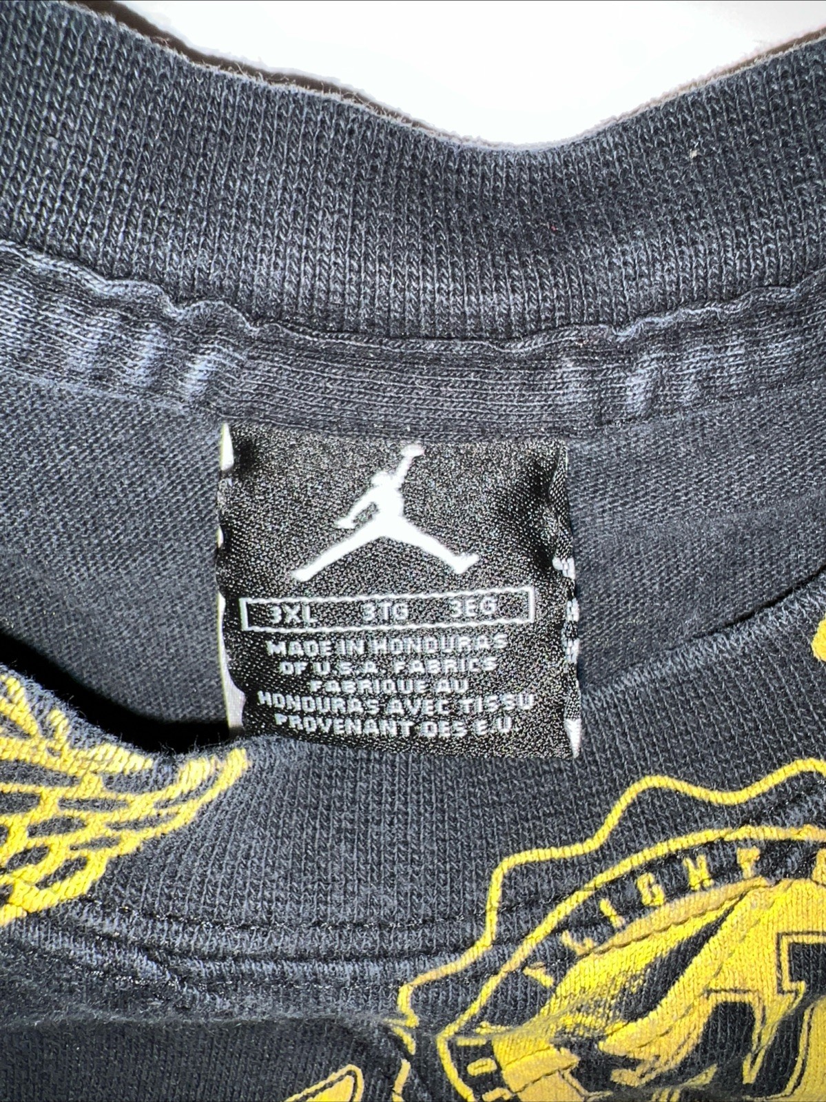 Vintage Air Jordan Blue Yellow Aj T-Shirt Basketball Print size XXXL 3x Brand
