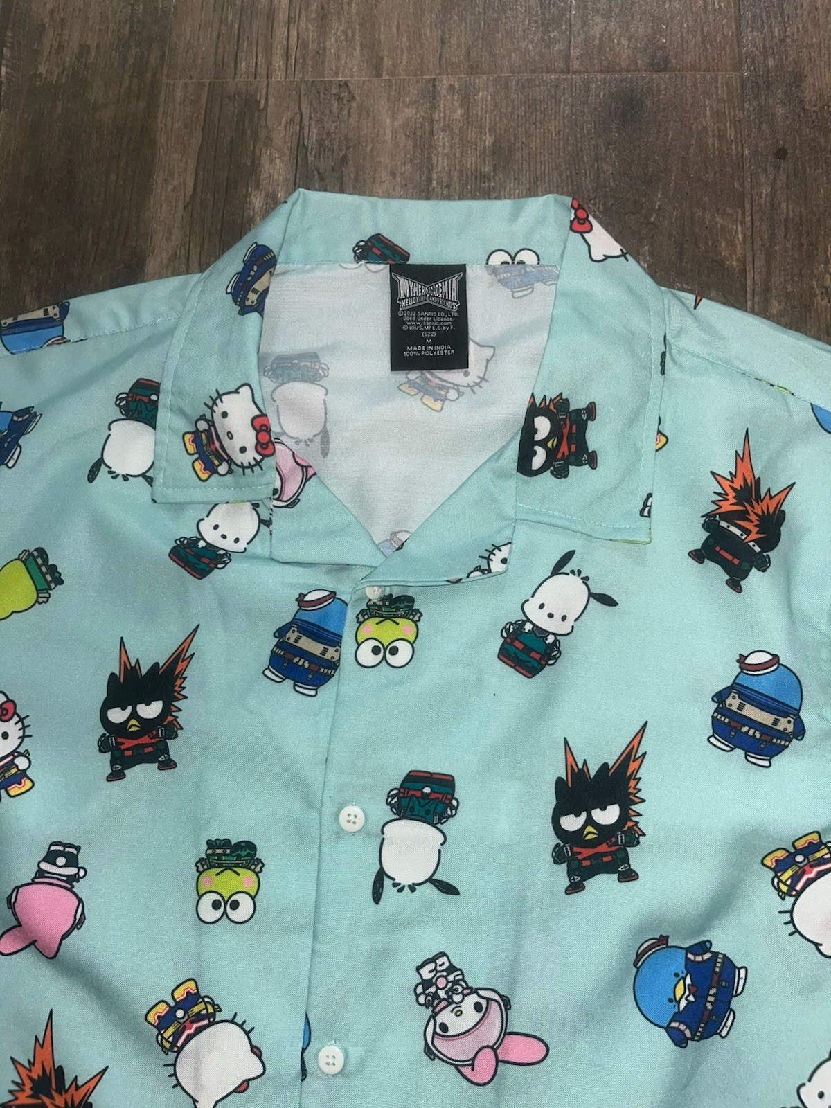 My Hero Academia x Sanrio Hello Kitty & Friends Collab Button Shirt Size Medium