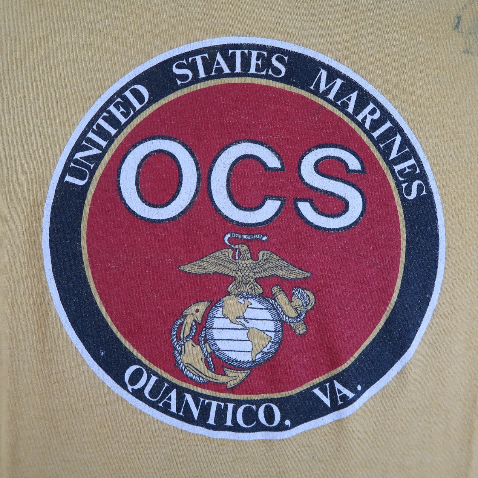 Vintage 80s US Marine Corps OSC T Shirt Made In USA Single Stitch Mens L Stencil