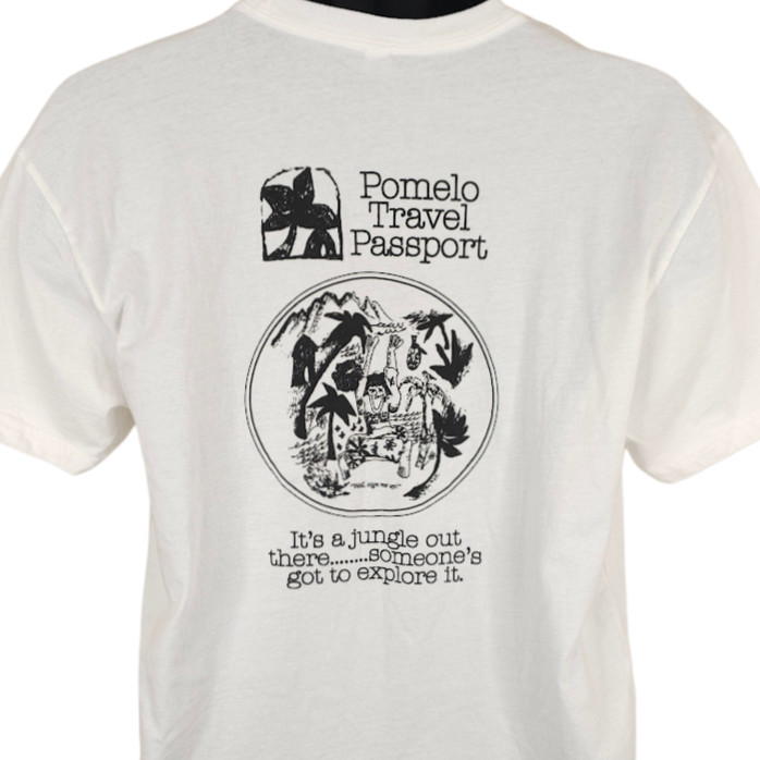 Pomelo Travel Passport T Shirt Mens Size Large White Explore The Jungle
