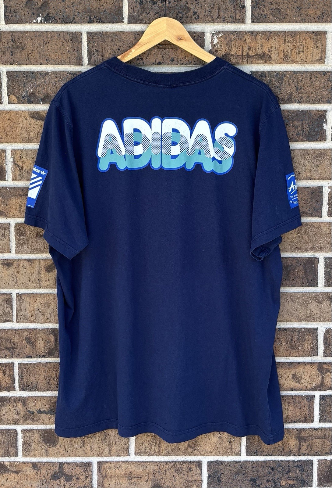 adidas Original Trefoil Race T-shirt Men’s 2XL Navy Crew Neck