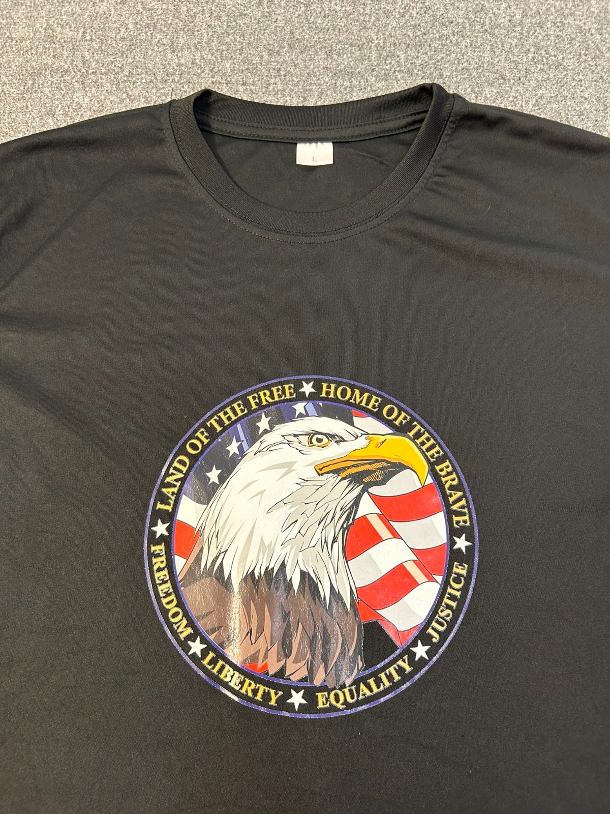 Land of the Free Home of the Brave T-shirt 1 Black Large