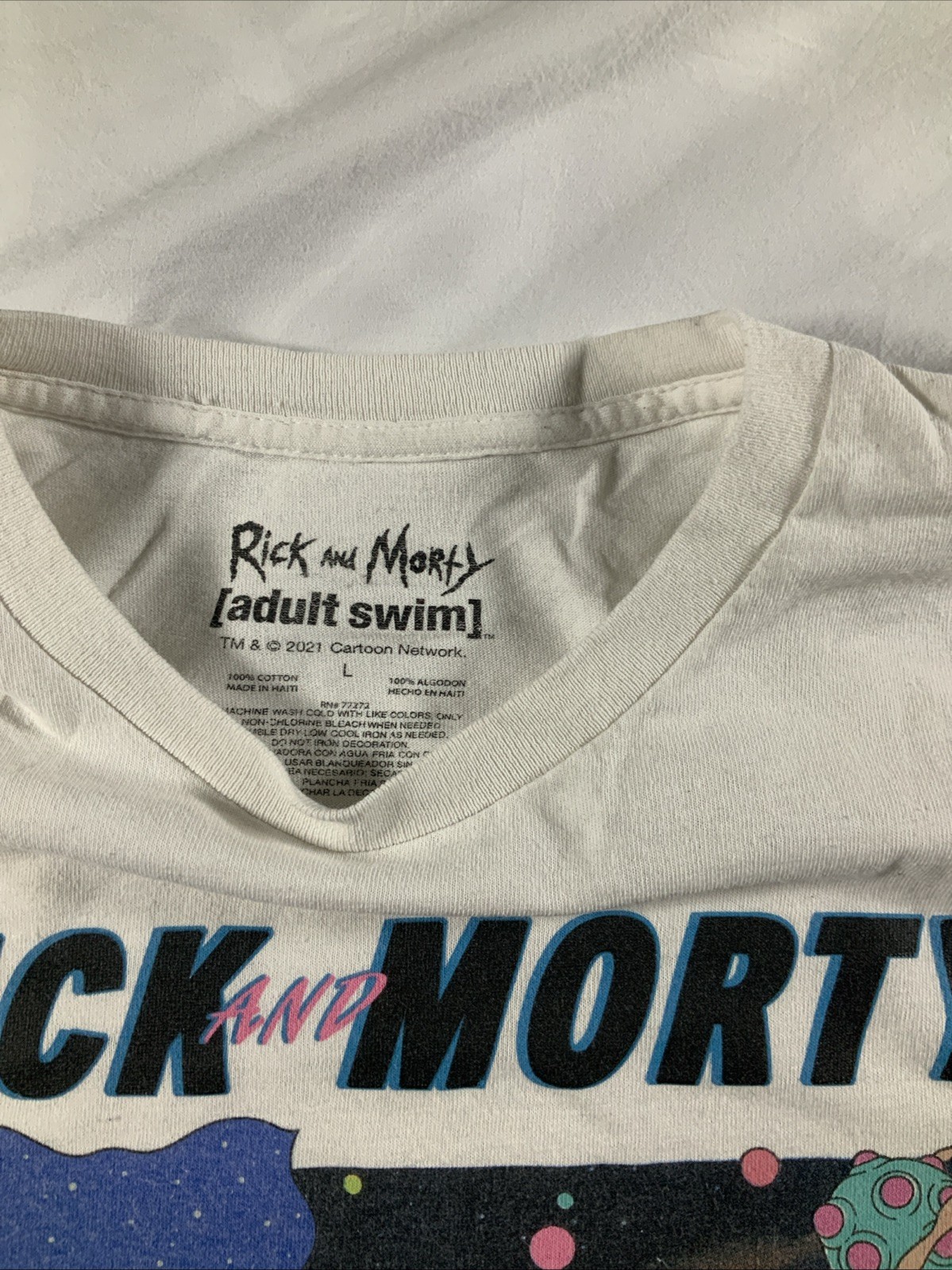 Rick and Morty – Adult Swim – White T-shirt – Men’s Size Large