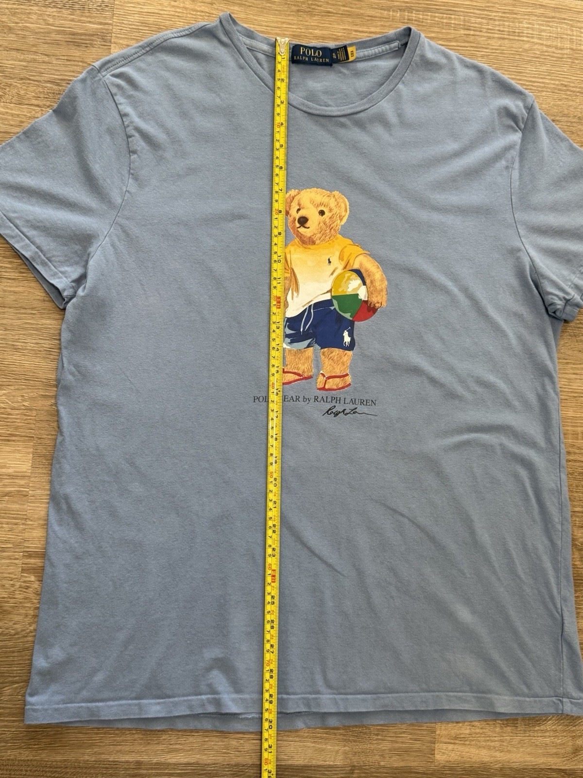 Ralph Lauren Polo Bear Tee Shirt Short Sleeve Sky Blue Beach Sandals Ball Men XL