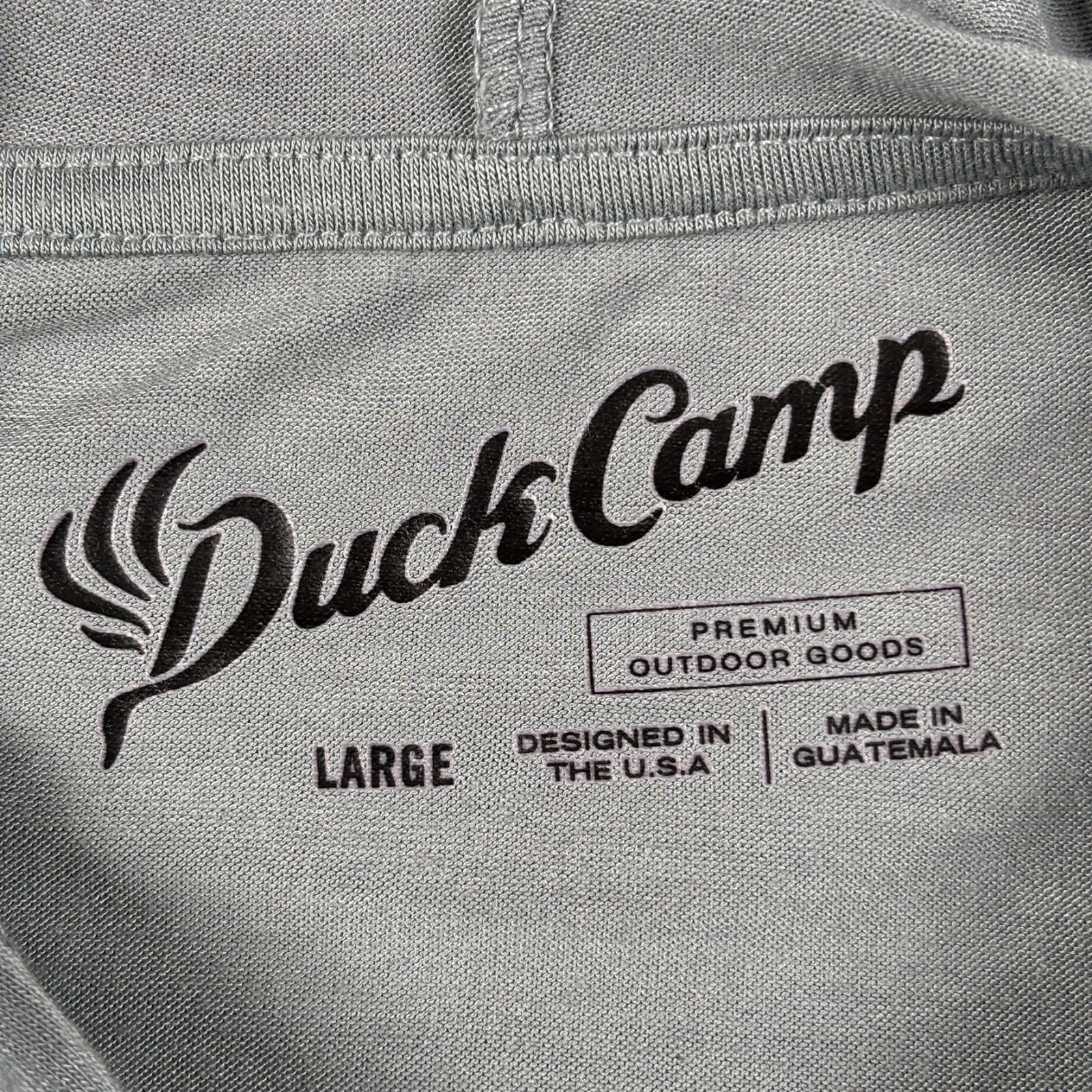 Duck Camp Shirt Mens Large Gray Hoodie Bamboo Lightweight Premium Outdoor