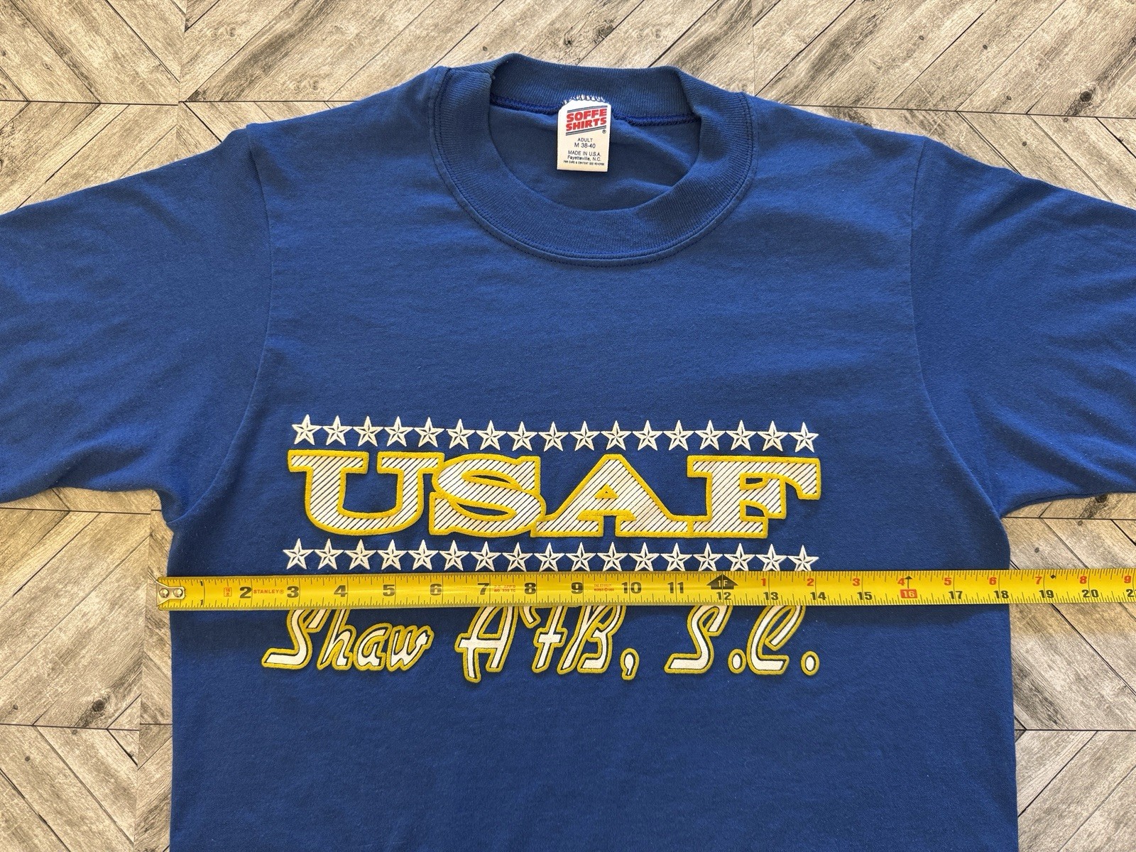 VTG USAF T-Shirt Mens Medium Blue Air Force USA Military Y2K Embroidered Logo