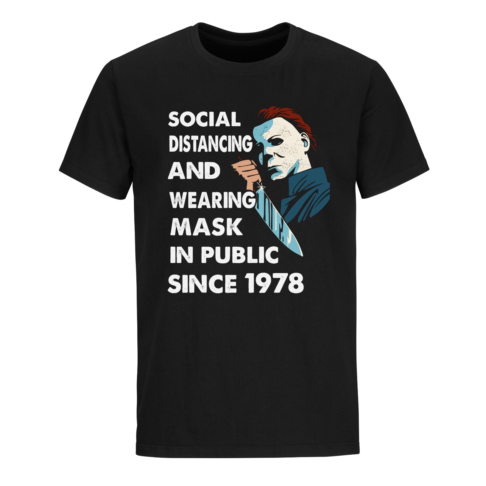 Halloween t-shirt Social Distancing T-shirt Funny Horror Masks Sarcastic T-Shirt