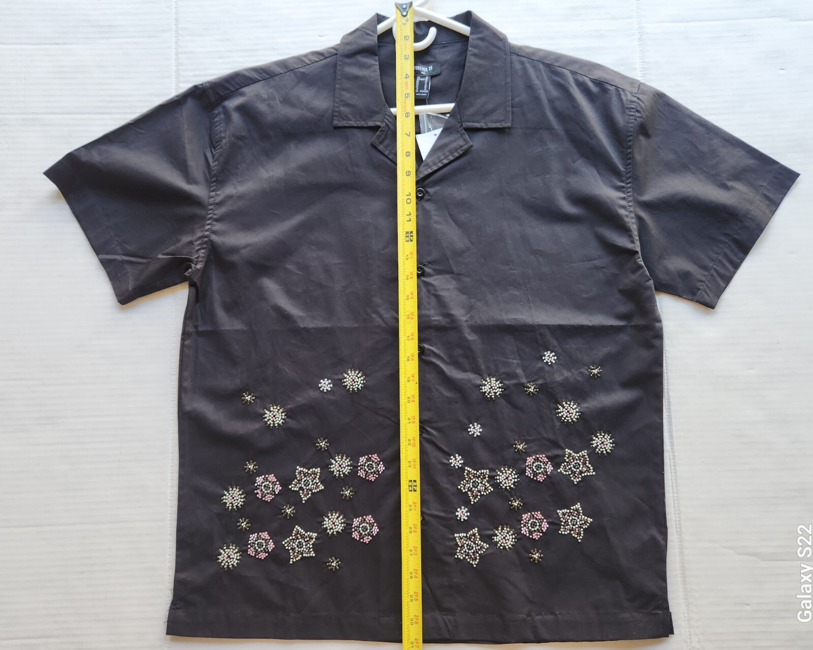 Forever 21 Men’s Apparel Black Woven Top Polo Shirt – Size: Medium