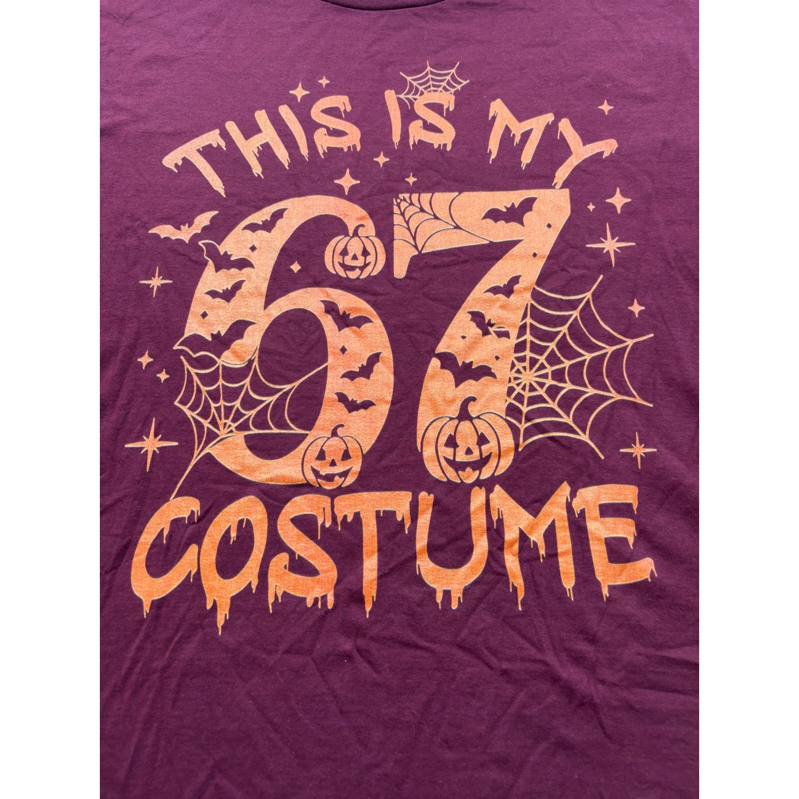 Mens XL Maroon Halloween This Is My 67 Costume Graphic T-Shirt