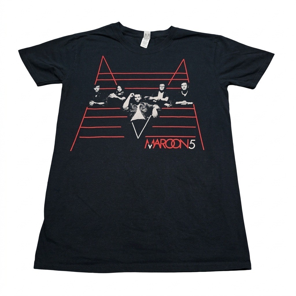Men’s Small Maroon 5 2011 Tour Shirt Black Band Concert Tee Adam Levine Gildan