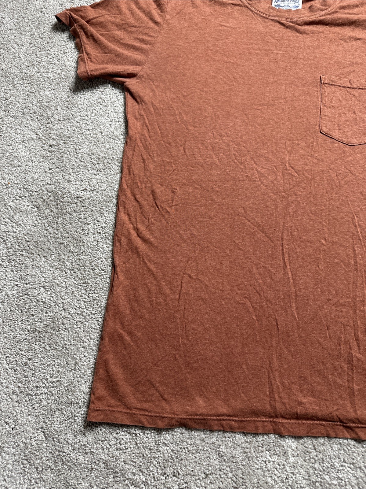 Jungmaven Pocket T Shirt Men’s L Tee Burnt Orange Hemp Cotton Made in USA