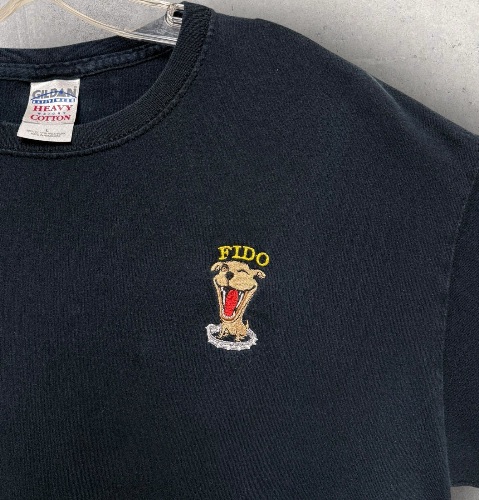 Vtg Embroidered Fido Semper Vigilans No Warning Shots T Shirt Large 22.5”x28”