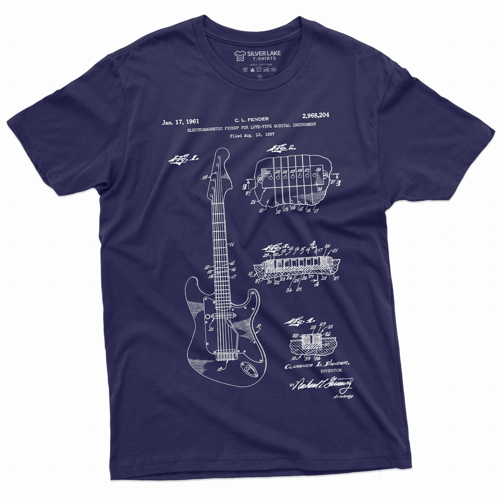 Guitar 1955 Patent T-shirt Guitar Player Birthday music musician Guitarist tee