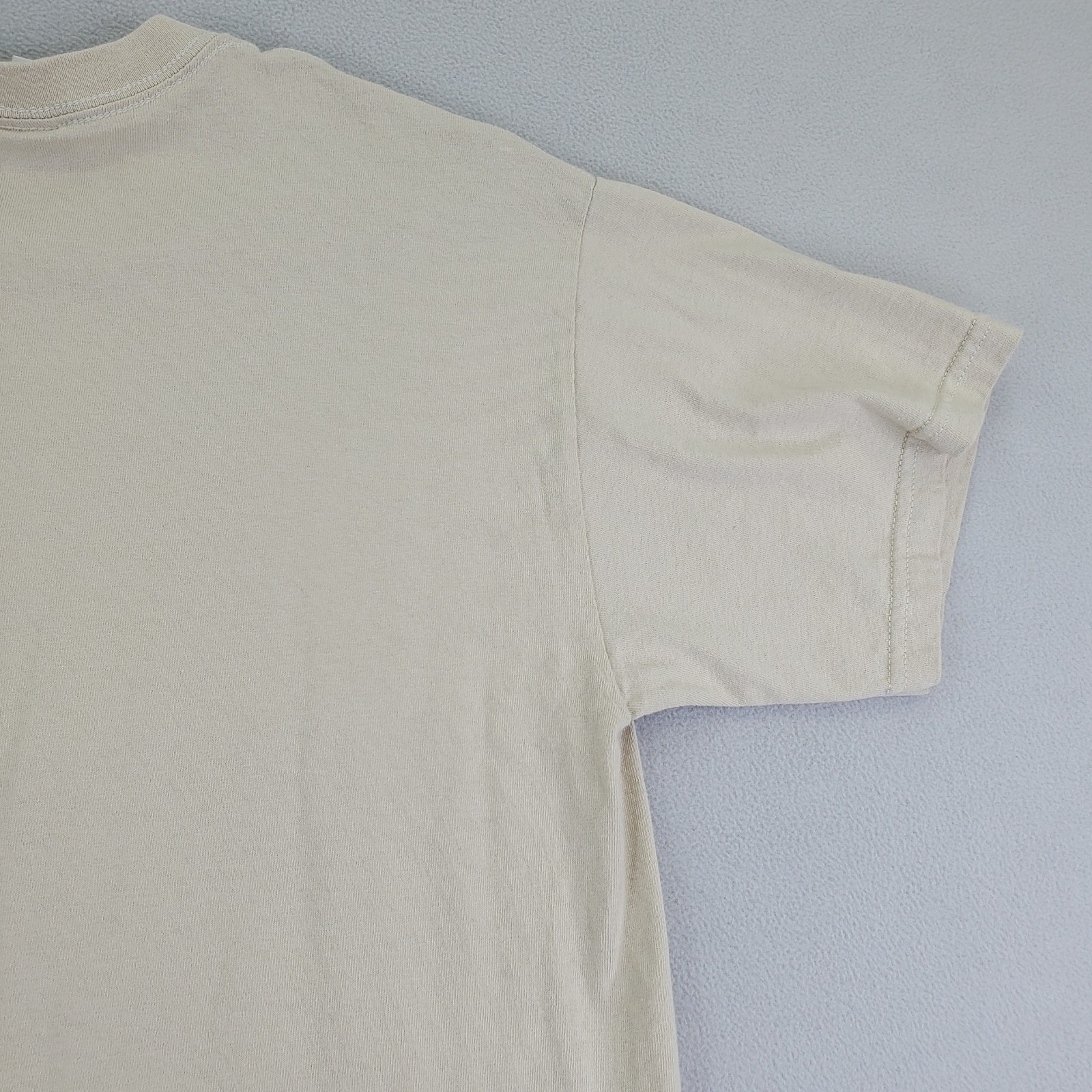 Naturally Optimistic Shirt Mens M Tan Hiking Camping Graphic Gildan Ultra EUC